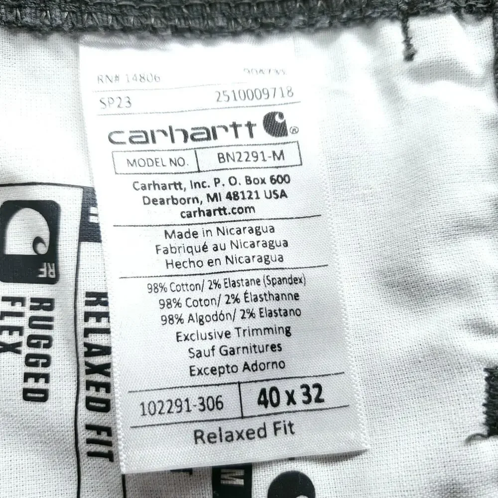 Carhartt Relaxed Fit Canvas Work Pants Rugged Flex Men 40x32 Dark Moss Green